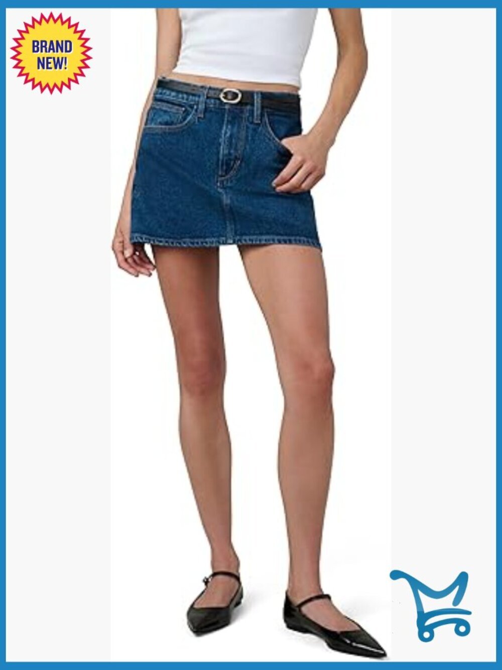 Mid Rise Micro Mini Denim Skirt with Comfort Stretch